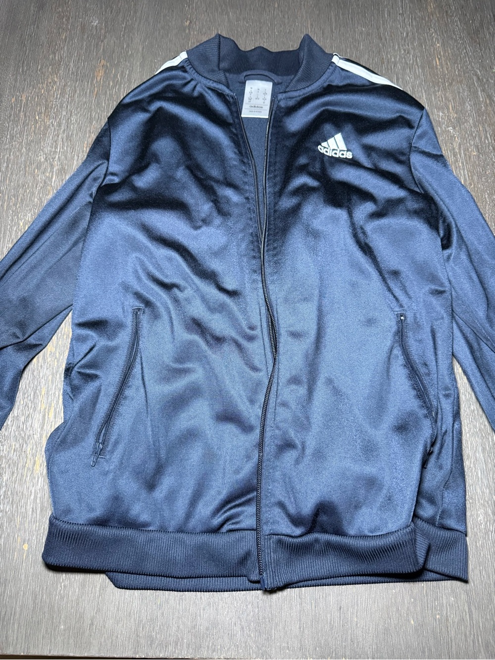 Adidas Women’s Navy 3 Stripe Track Jacket Small